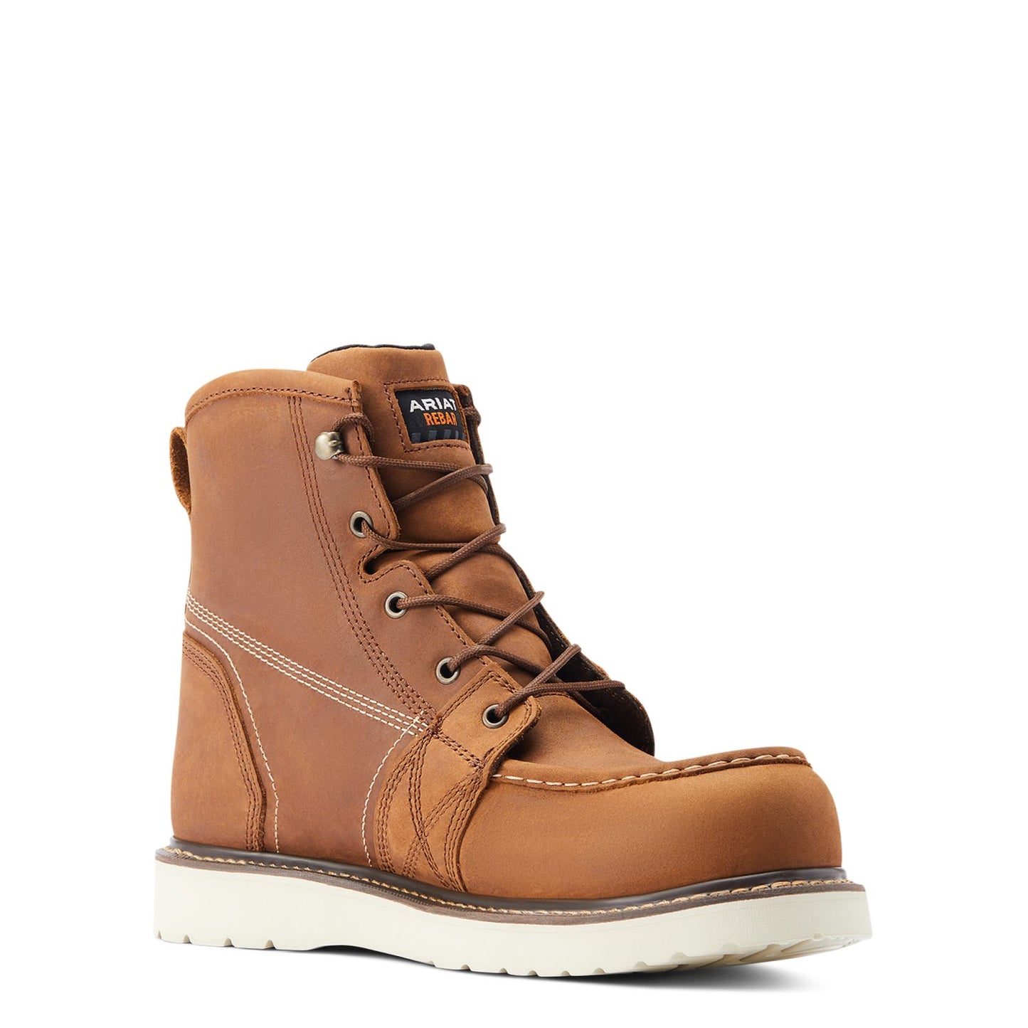 Ariat Bota de trabajo con puntera compuesta impermeable de 6 pulgadas con cuña Rebar para hombre