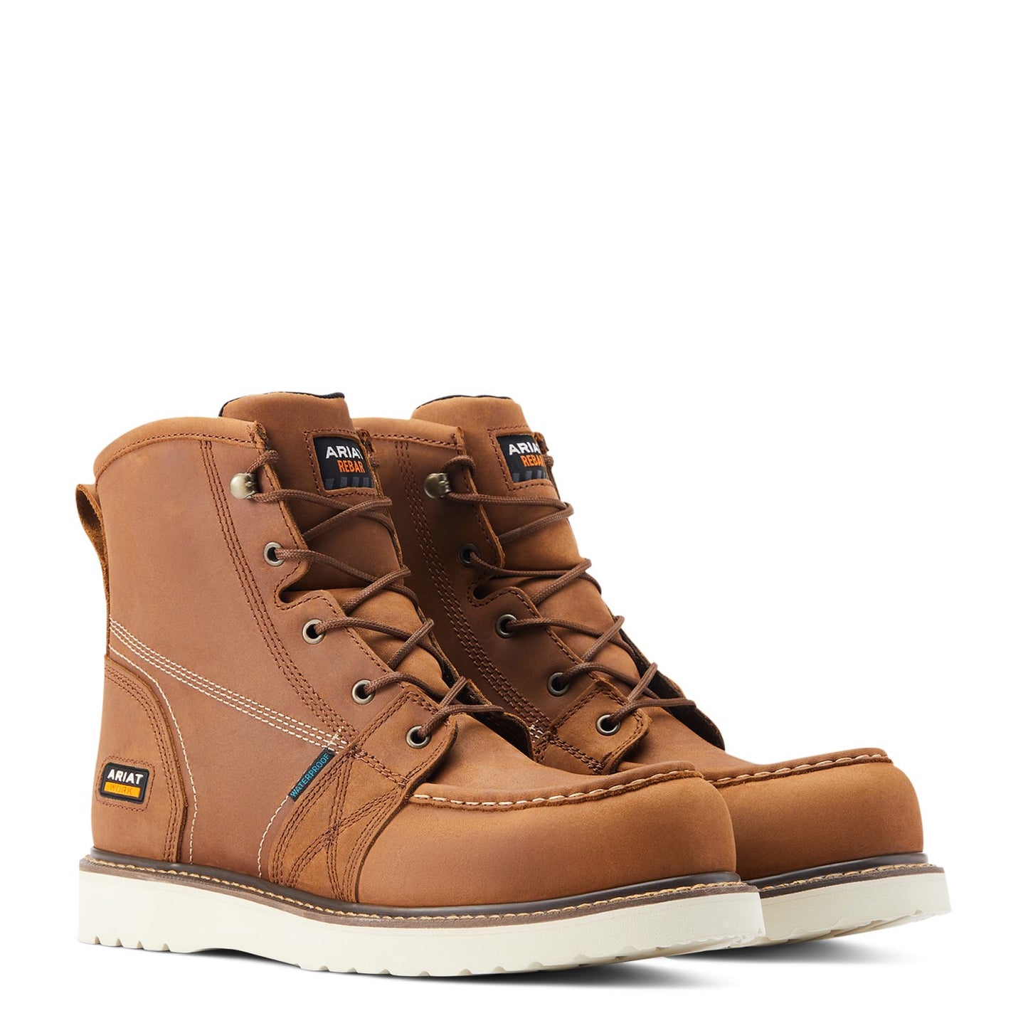 Ariat Bota de trabajo con puntera compuesta impermeable de 6 pulgadas con cuña Rebar para hombre