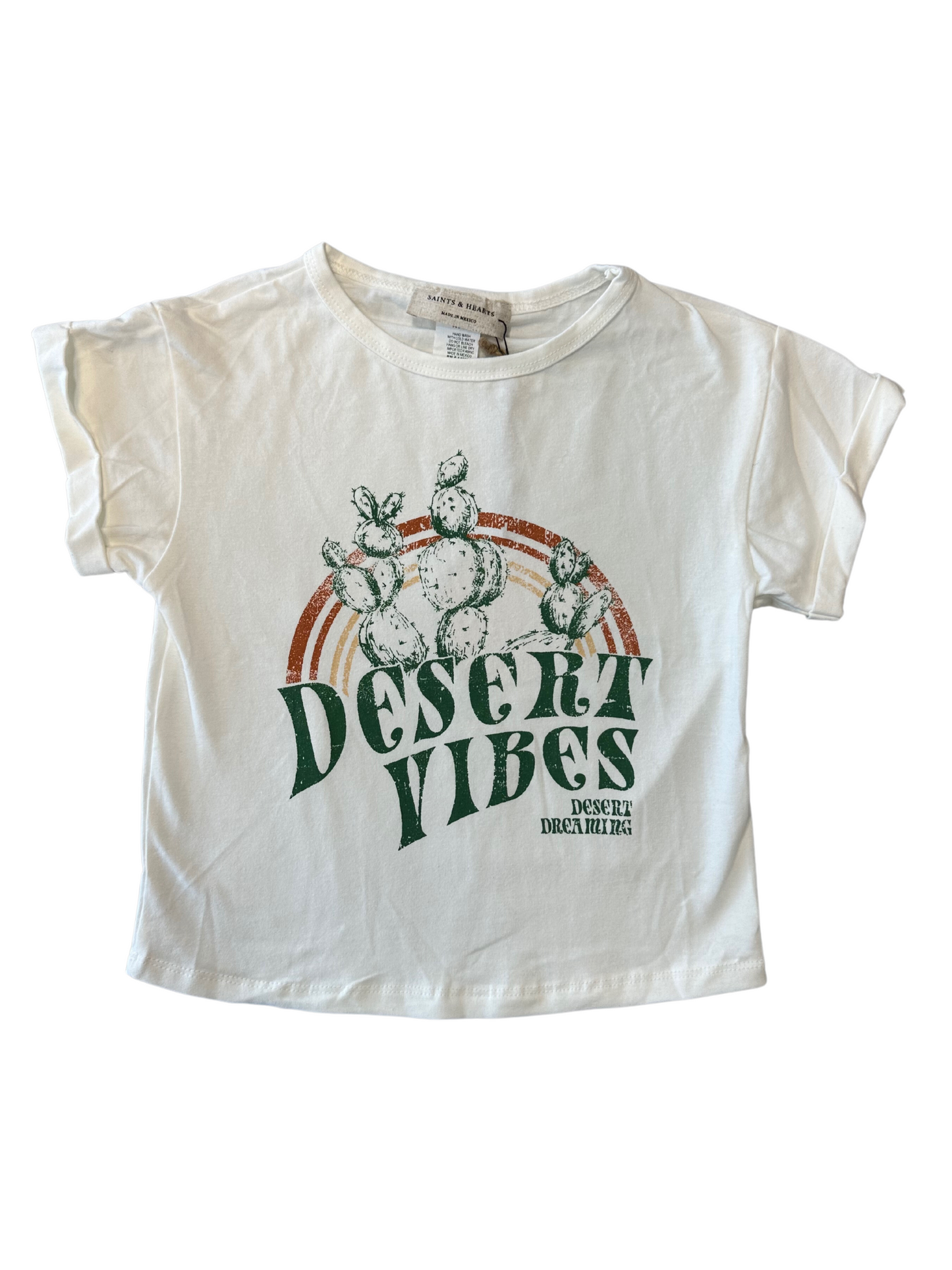 Girl's Desert Vibes White T-Shirt