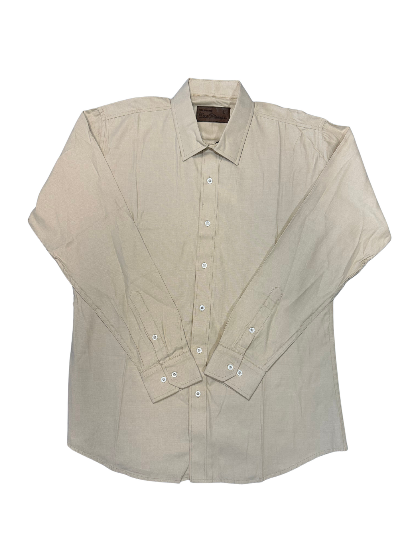 Men's Beige Button Down Shirt