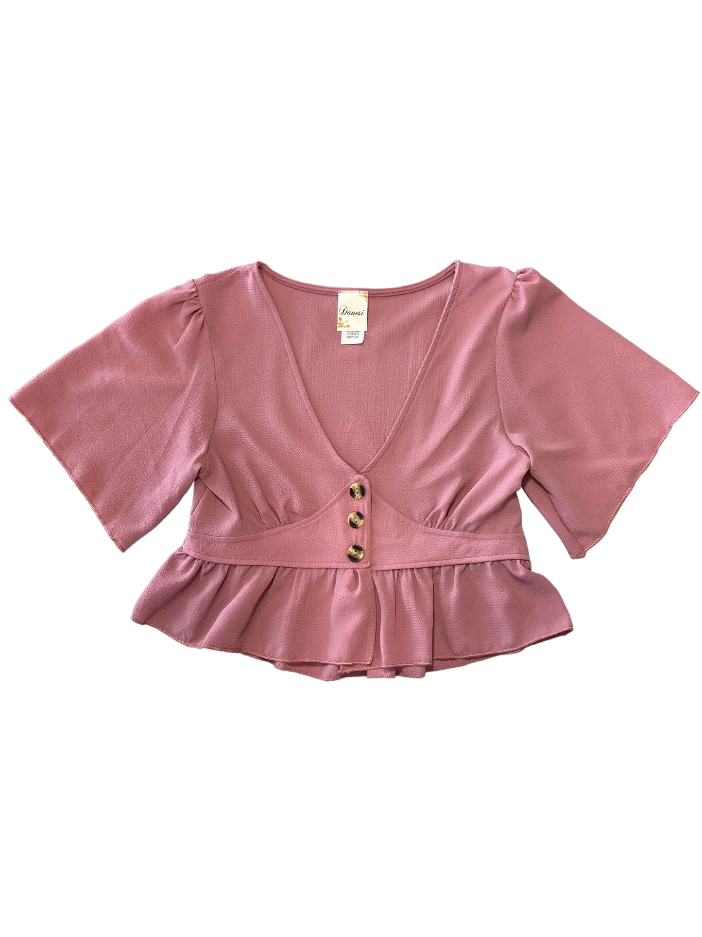 Women's Pink Ruffle Top