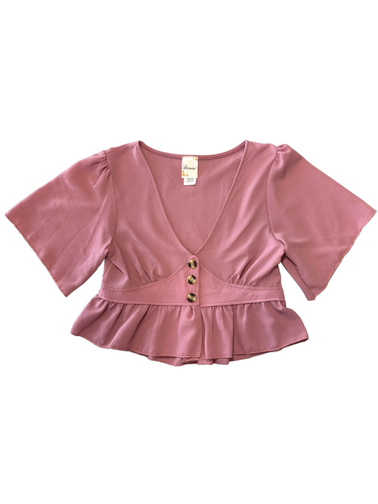 Women's Pink Ruffle Top (FINAL SALE)