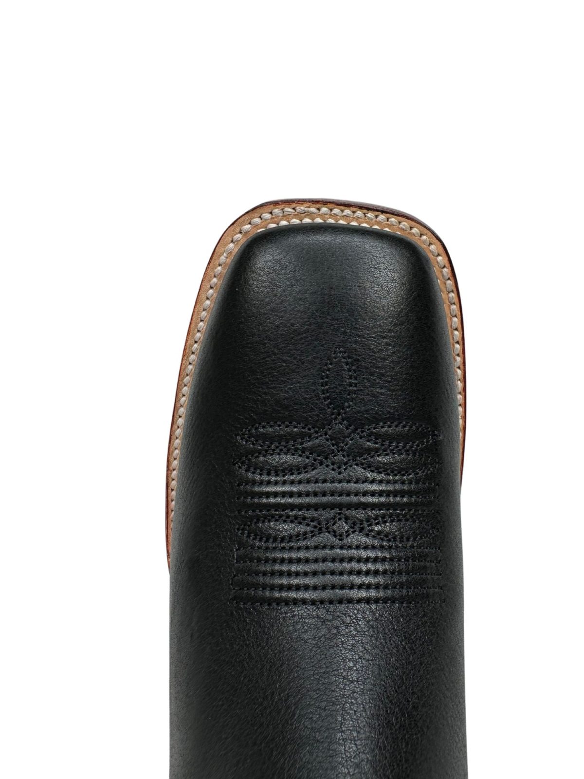 Wild West Men's Sqaure Toe Black Belmont Leather Short Boot