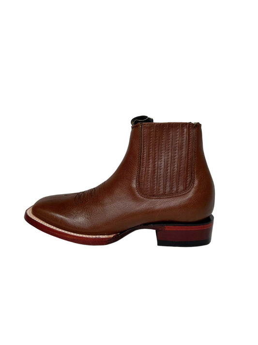 Wild West Men’s Sqaure Toe Brown Belmont Leather Short Boot