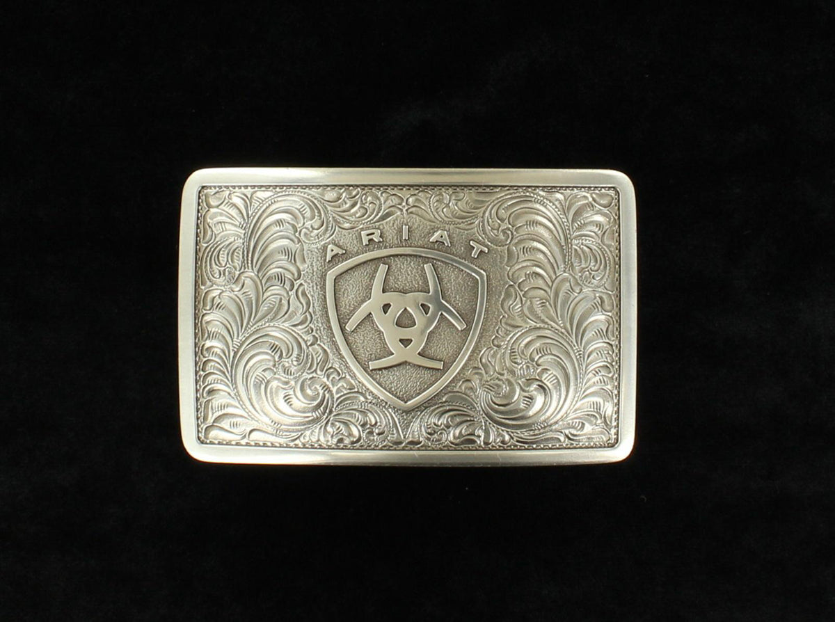 Ariat Logo Silver Rectangle Buckle