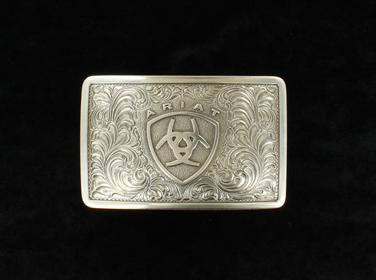 Ariat Logo Silver Rectangle Buckle