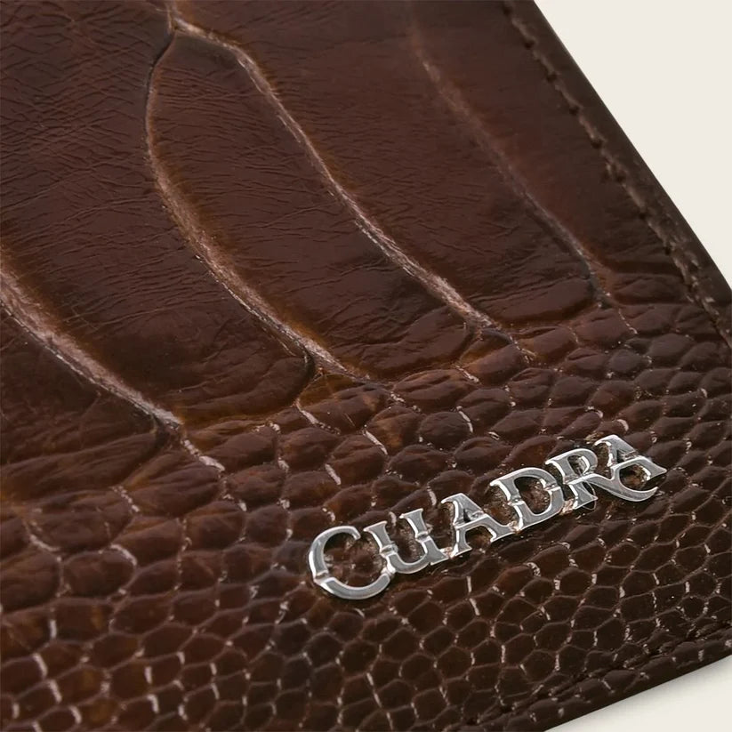 Cuadra Men's Brown Genuine Ostrich Leg Leather BiFold Wallet