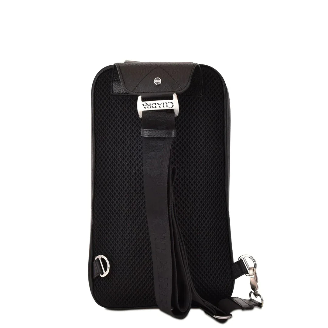 Cuadra Men's Black Genuine Stingray Crossbody Bag
