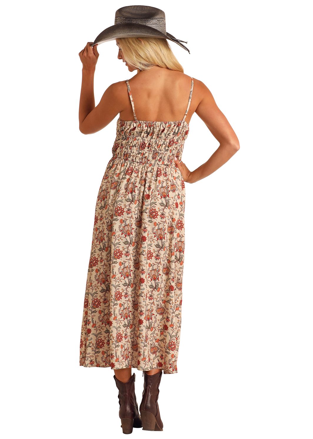 Rock & Roll Denim Women's Floral Print Midi Dress