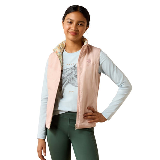 Kid's Bella Reversible Insulated Vest - Sepia Rose