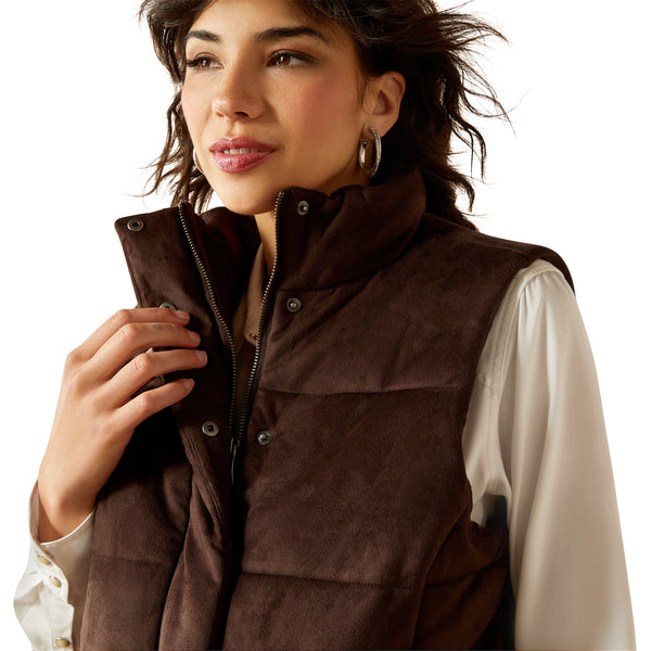 Ariat Women's Swirls Faux Leather Vest - Mole