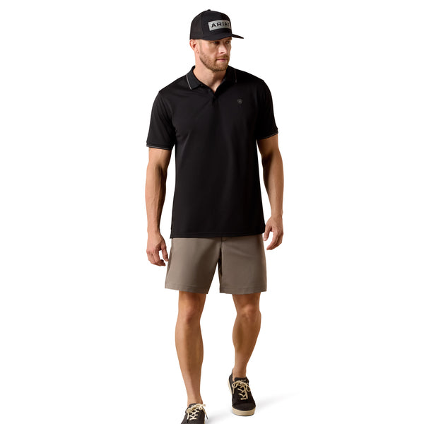 Ariat Men's Logo Fitted Polo Short Sleeve Shirt - Black