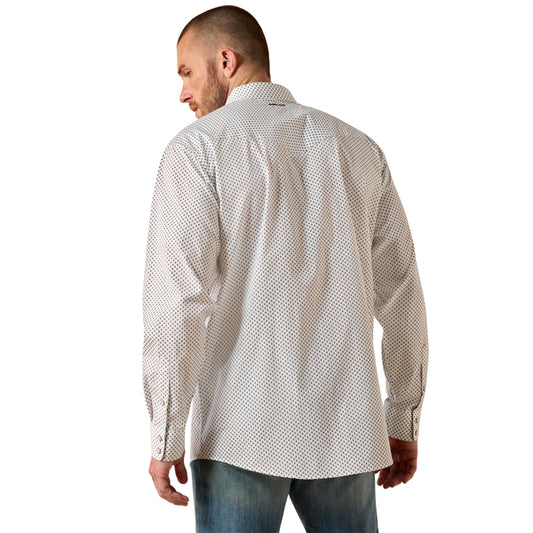 Men's Ariat Wrinkle Free Anthony Classic Fit Snap Shirt - White Medallion