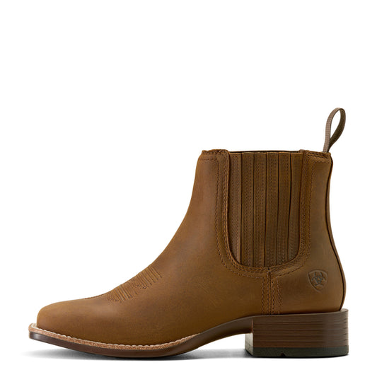 Ariat Women’s Booker Chelsea Wide Square Toe Brown Short Boot