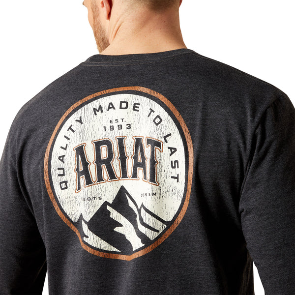 Ariat Men’s Circle A Long Sleeve Charcoal T-Shirt