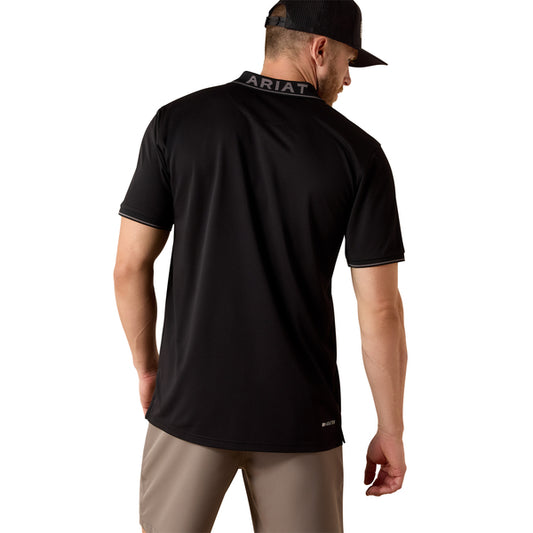 Ariat Men's Logo Fitted Polo Short Sleeve Shirt - Black