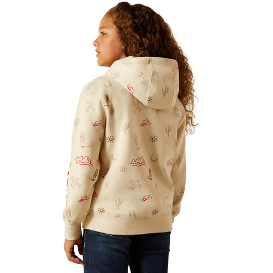 Kid's Ariat Western Stamps Hoodie - Layla Print