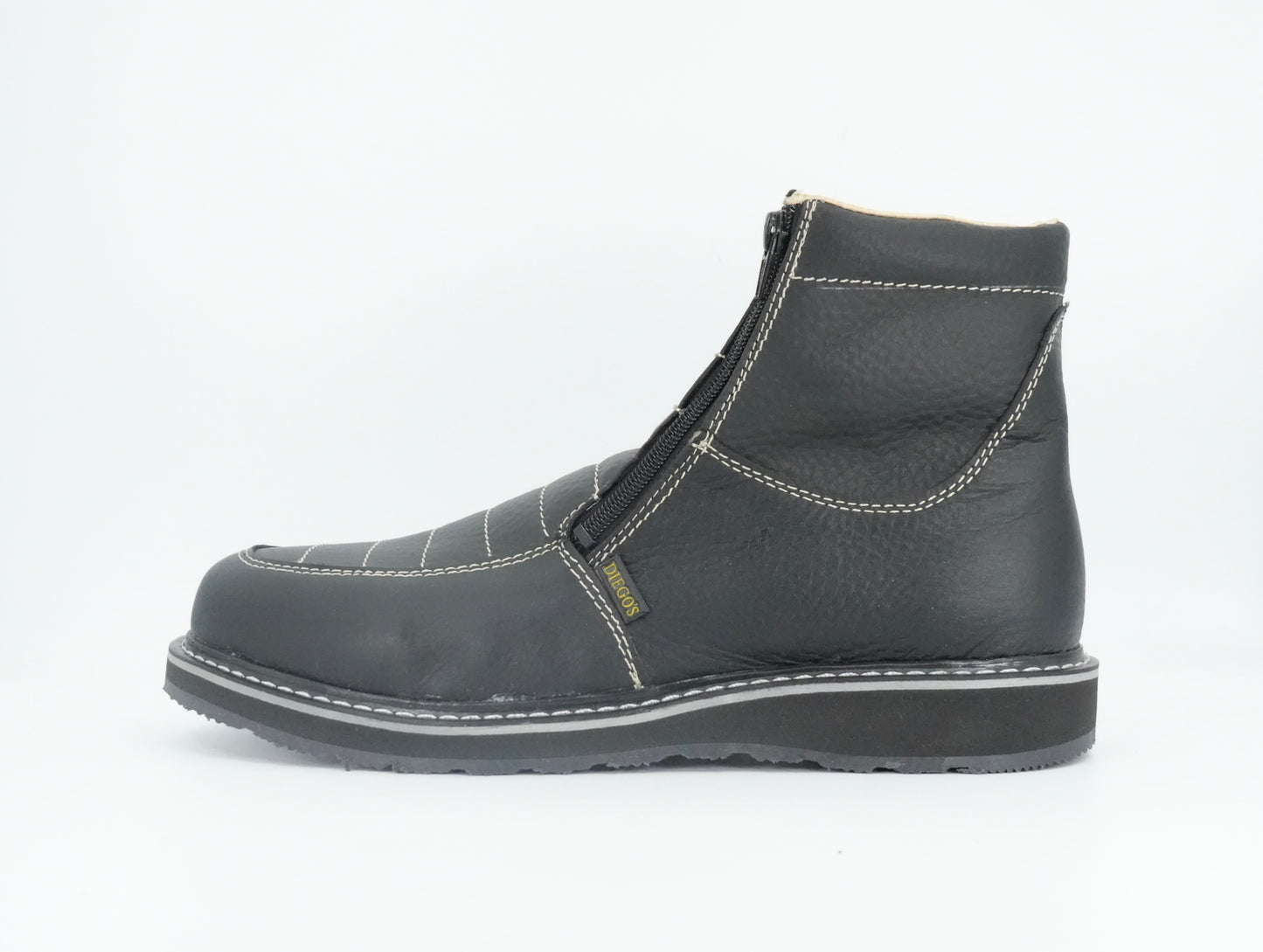 Diego's Boots Men’s Short Round Toe Work Boot - Black