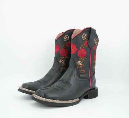 Chaparral Kid’s Leather Floral Black Boot