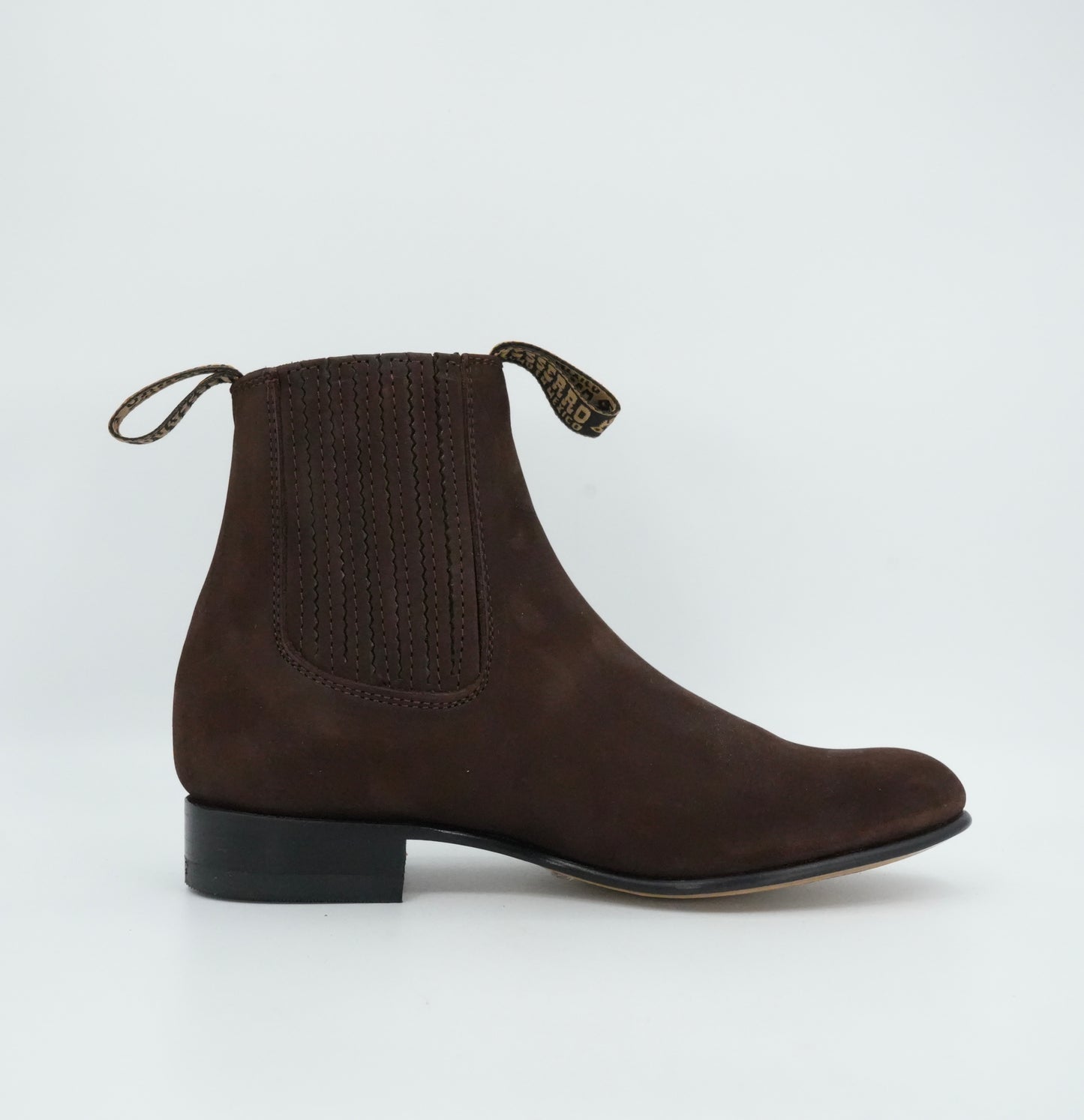 Besserro Kid's Nobuck Charro Short Boot - Dark Tobacco