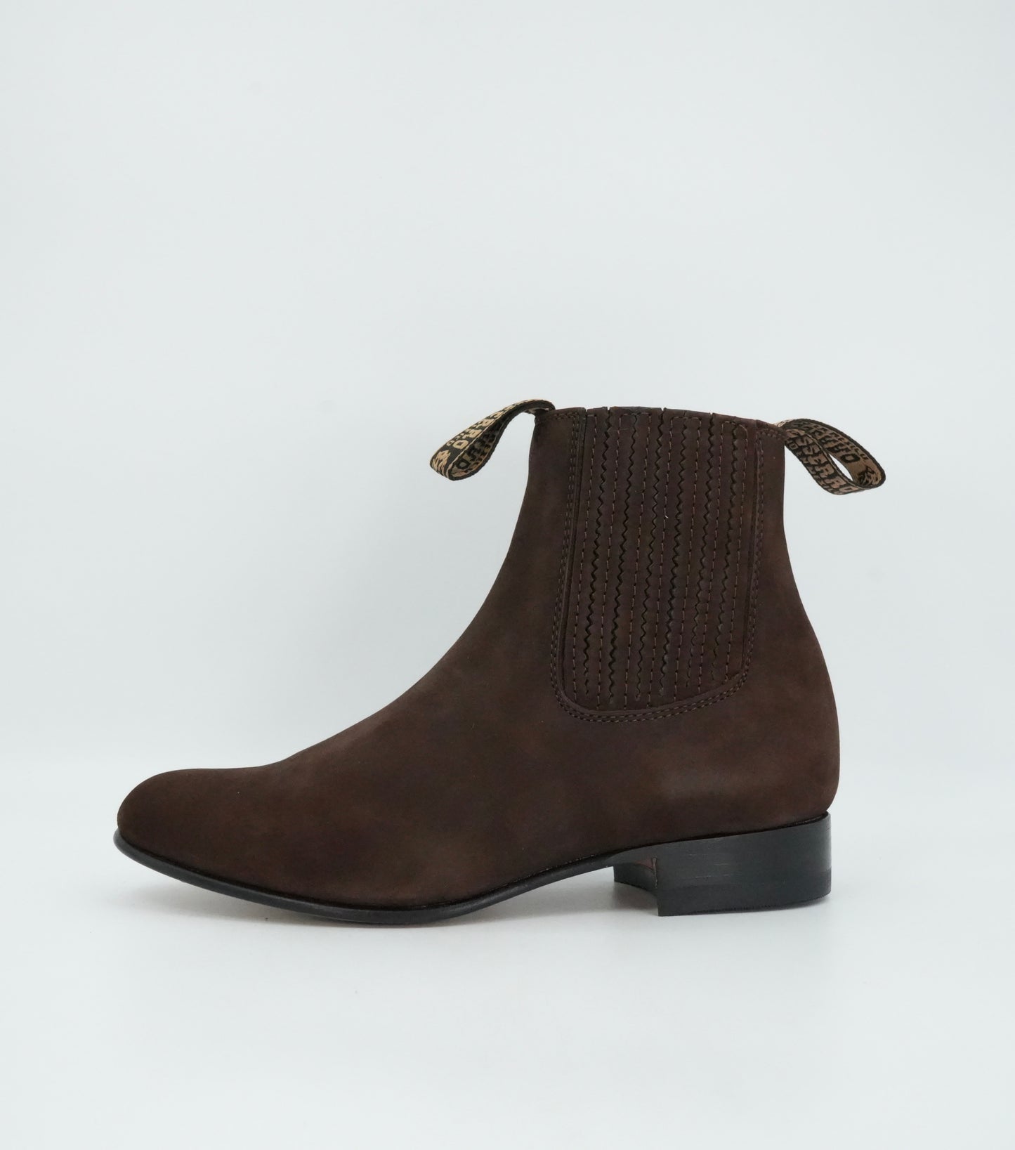 Besserro Kid's Nobuck Charro Short Boot - Dark Tobacco
