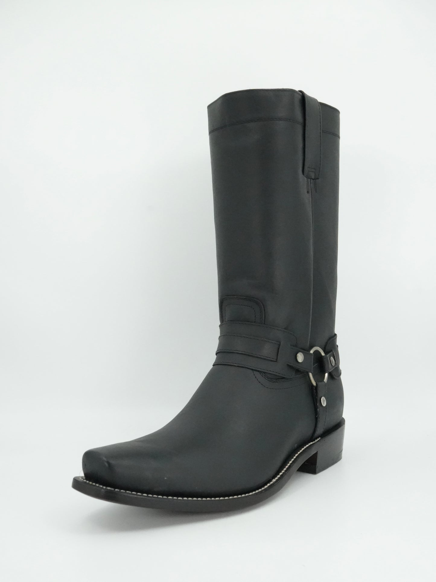 Indomable's Men's Black Leather Trompa De Puerco Narrow Square Toe Boot