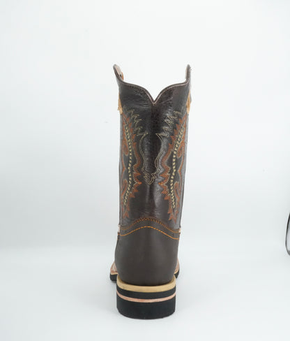 Potro Rebelde Men's Western Crazy Winter White/Brown Square Toe Boot