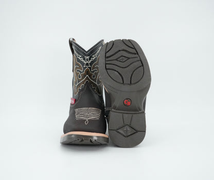 Chaparral Kid’s Crazy Leather Square Toe Chocolate Boot