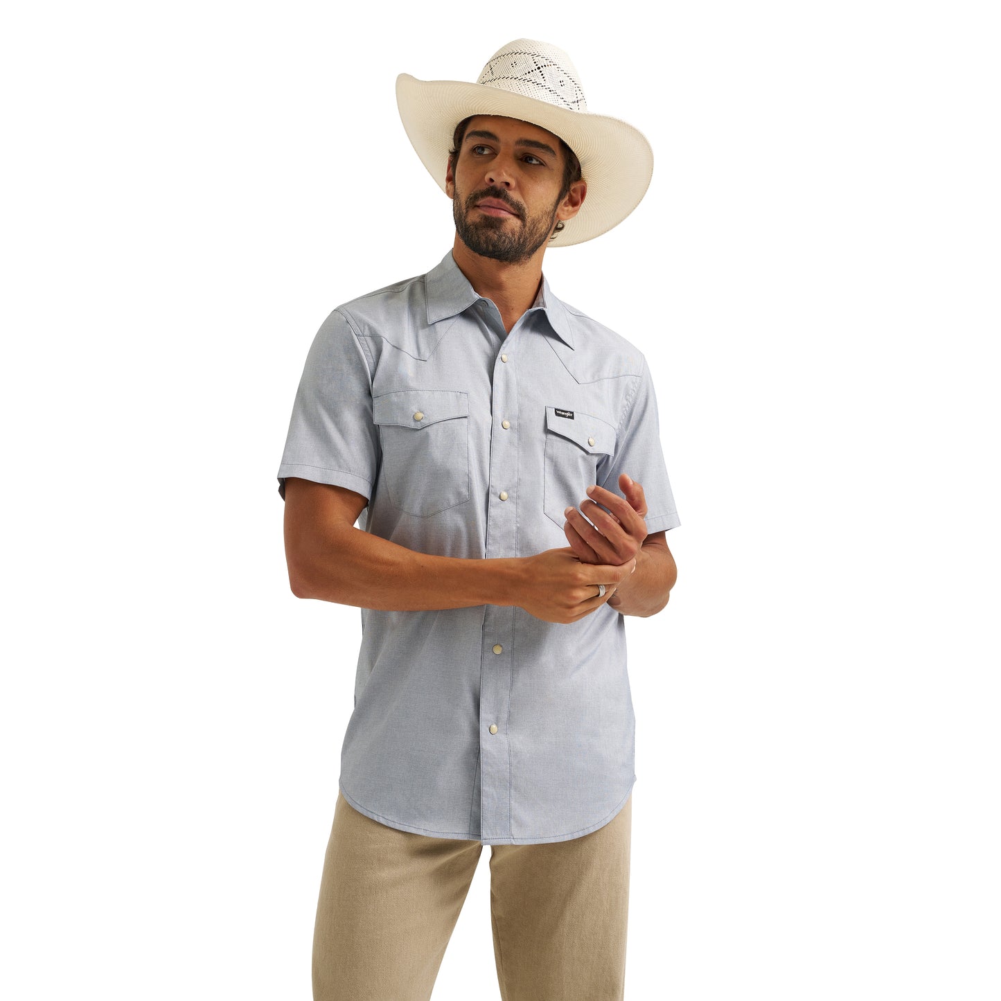 Wrangler Men's All Terrain Gear Drover Short Sleeve Utility Shirt - Bering Sea