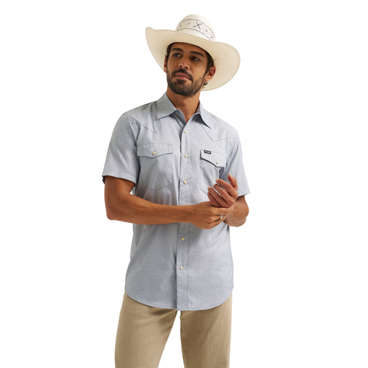 Wrangler Men's All Terrain Gear Drover Short Sleeve Utility Shirt - Bering Sea