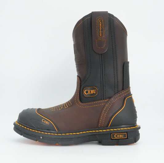 Cebu Men's Farmer Round Toe Work Boot - Brown