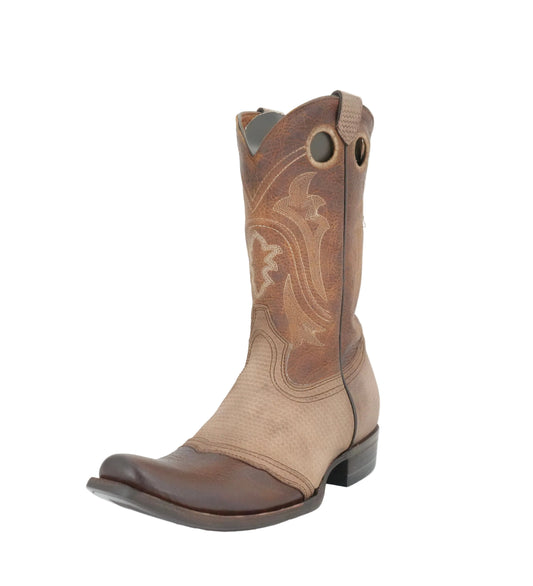 Cuadra Men's Cowhide Leather Semi Round Toe Boot - Two Tone Brown