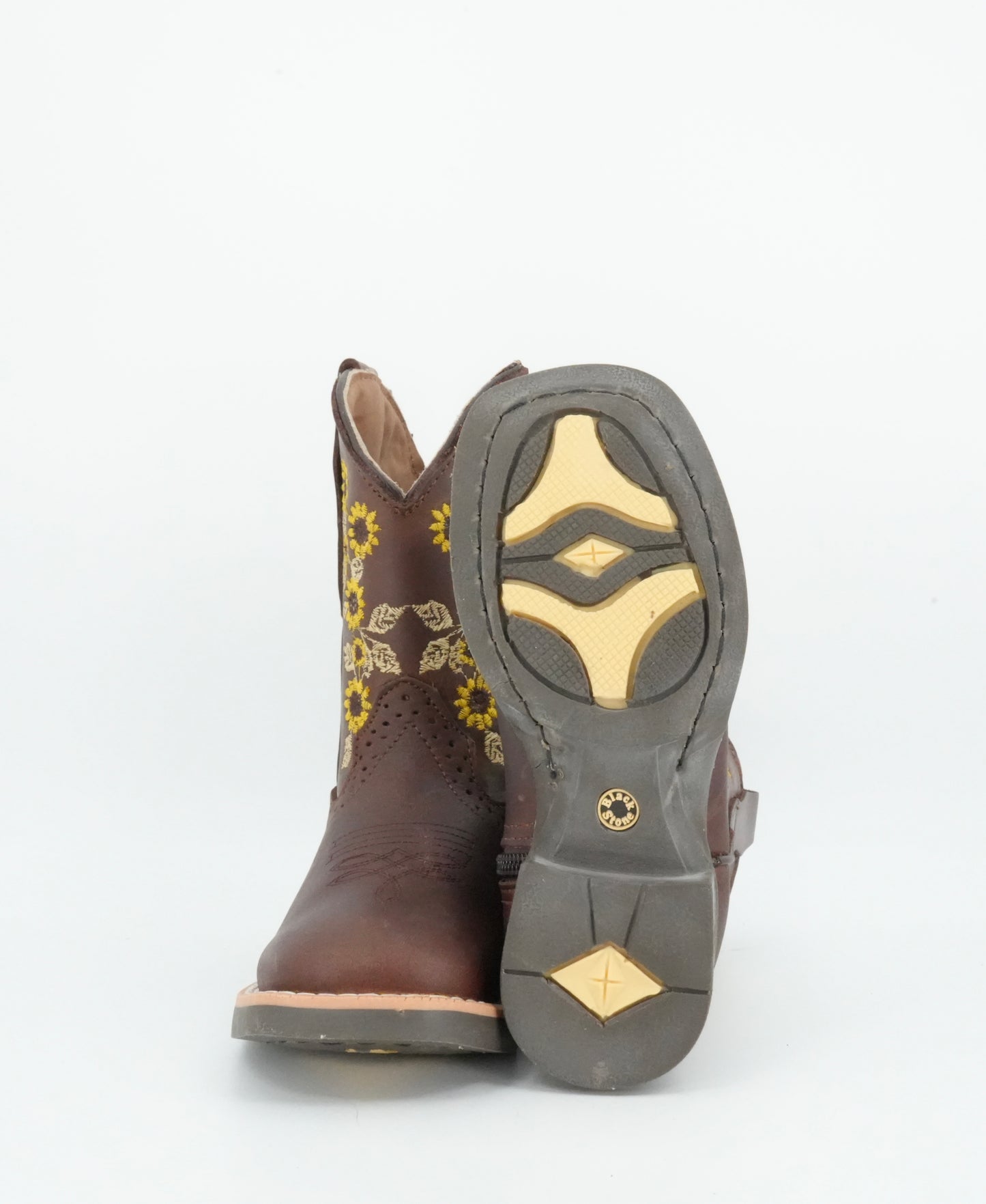 Black Stone Kid's Crazy Brown Sunflowers Boots