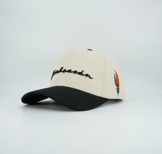 45 Michoacan Cursive Trucker Cap Beige-Black