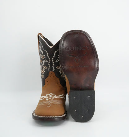 Quincy Kid’s Crazy Flower Embroidery Tang Boot