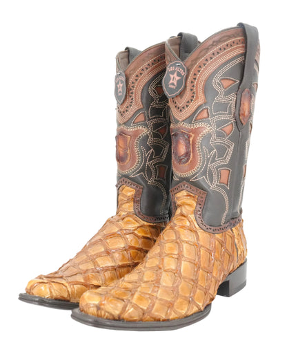 Los Altos Men's Pirarucu Versache Toe Boot - Brunt Yellow