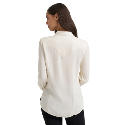 Wrangler Women's Slim Concho Button Shirt - White