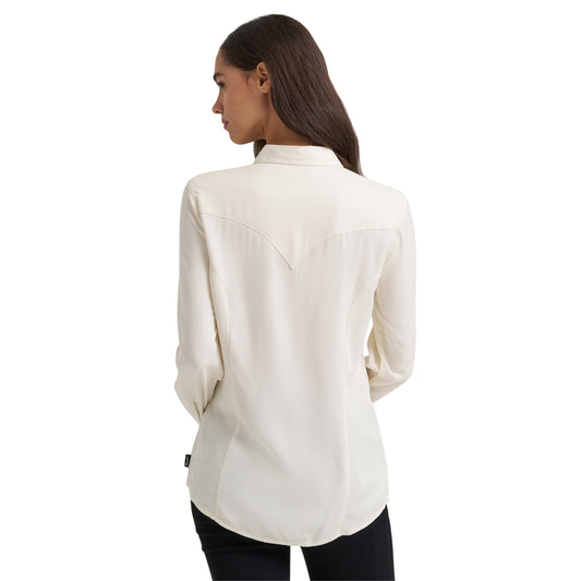 Wrangler Women's Slim Concho Button Shirt - White