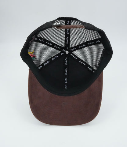 45 Cursive Trucker Cap- White/Chocolate