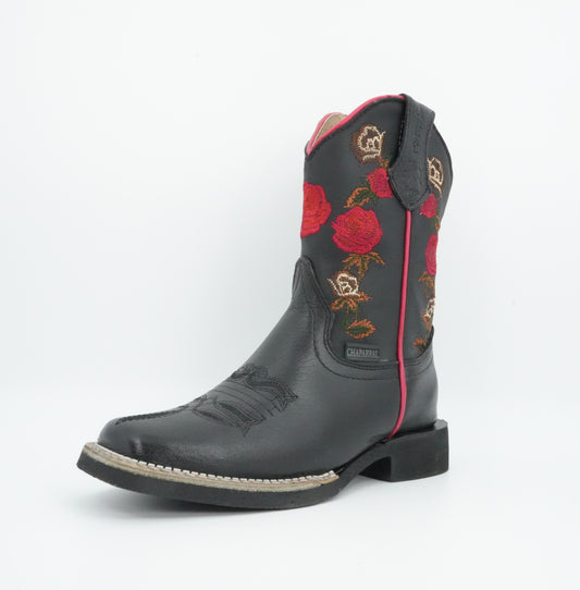 Chaparral Kid’s Leather Floral Black Boot