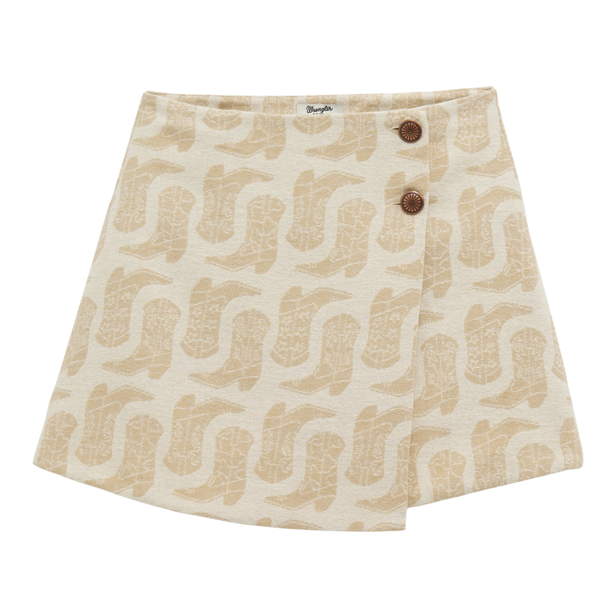 Wrangler Women’s Jacquard Wrap Mini Skirt - Beige
