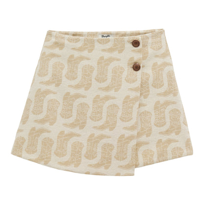 Wrangler Women’s Jacquard Wrap Mini Skirt - Beige
