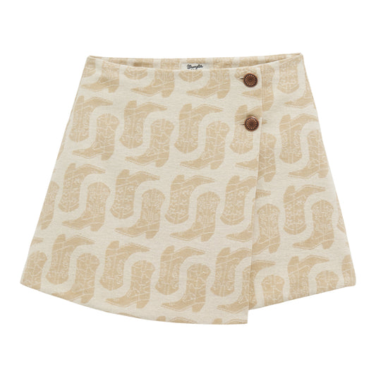 Wrangler Women’s Jacquard Wrap Mini Skirt - Beige