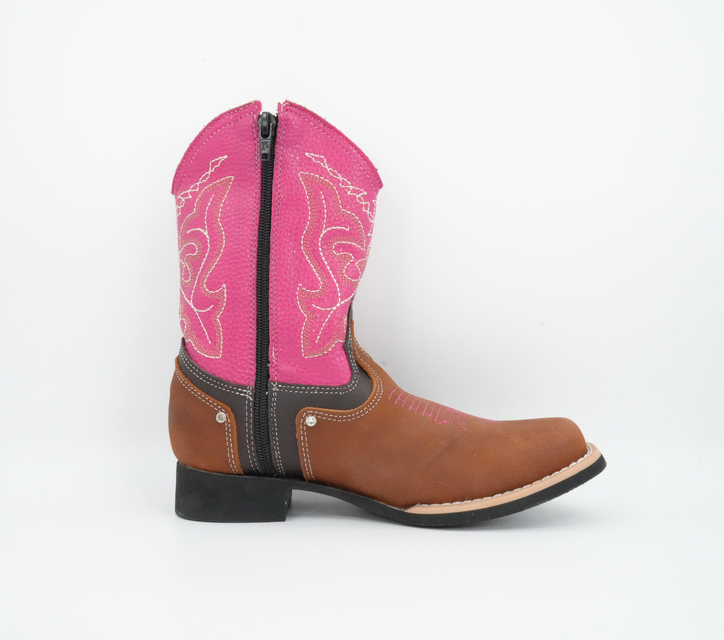 Chaparral Girl’s Crazy Brown/Pink Stitched Boot