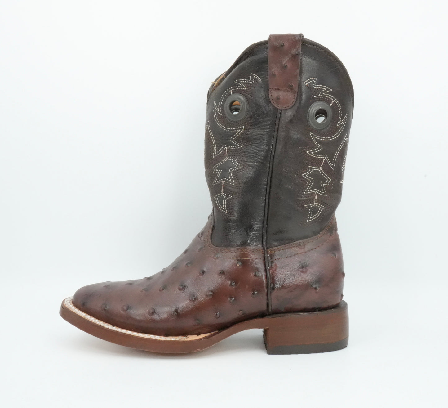 A&A Little Kid's Brown Ostrich Print Boot