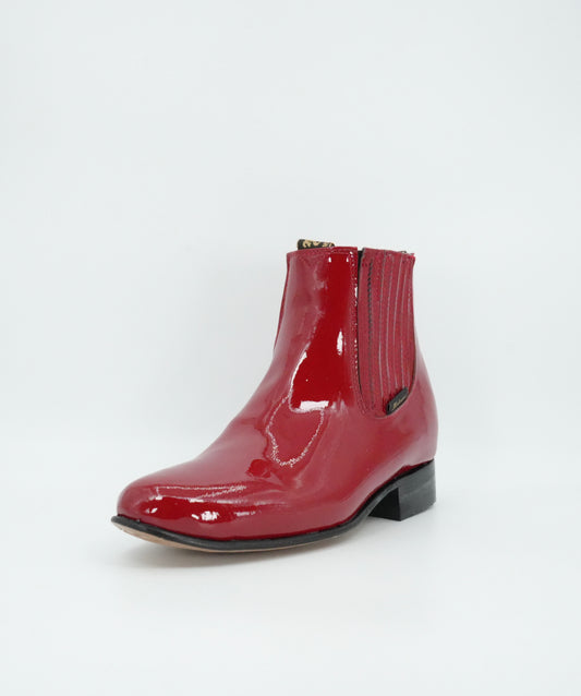 Falcon Kid's Charol Red Charro Short Boot