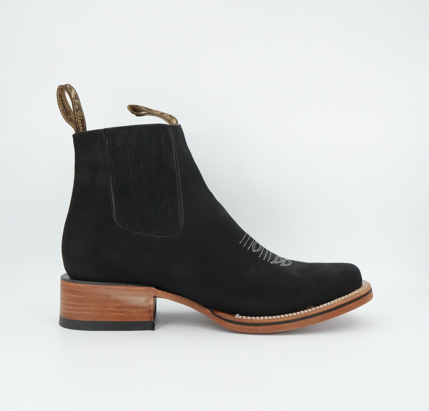 La Sierra Men's Black Nobuck Wide Square Toe Short Boot