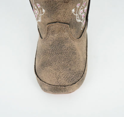 Twister Infant Lily Floral Brown Boot - Pink