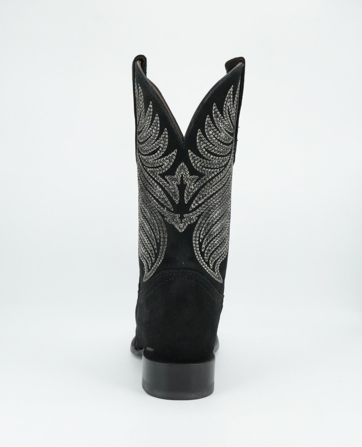 Circle G Men’s Embroidery Nobuck Black Wide Square Toe Boot