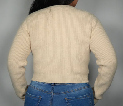 Ijoah Women’s Front Bow Detail Sweater - Natural